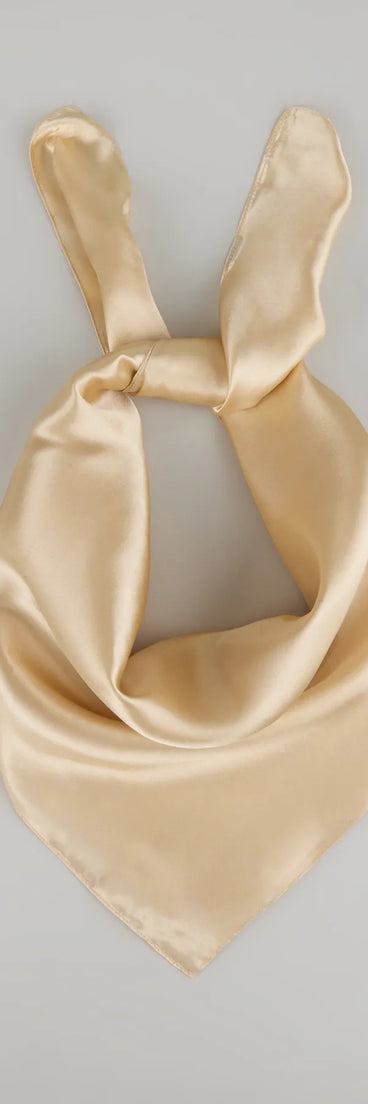 Style your vibe in seconds with the Slay All Ways Satin Scarf in beige, a fashion accessories essential that completes any outfit with ease.