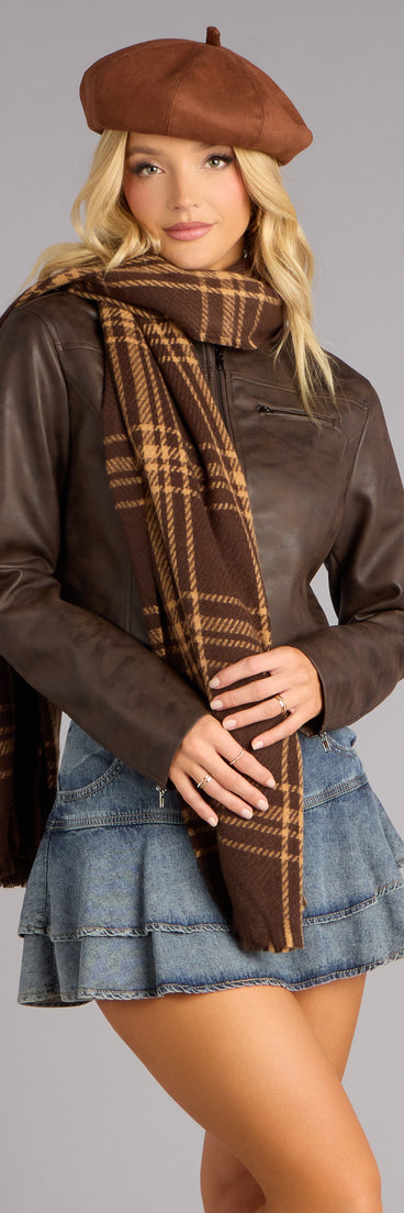 Cozy Girl Season Plaid Scarf