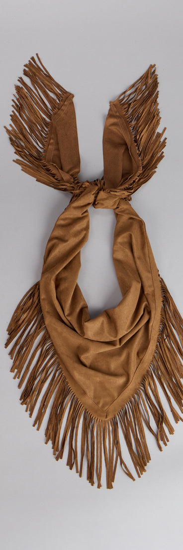 Fringe Factor Faux Suede Scarf