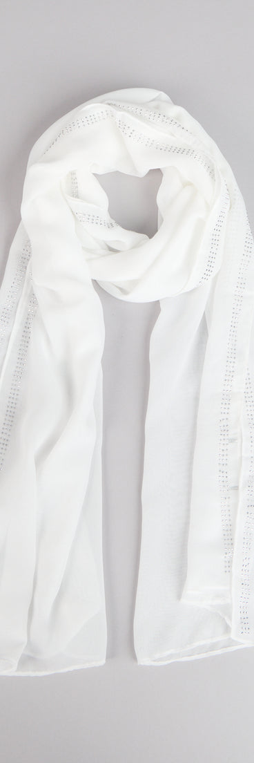 Starry Night Rhinestone Trim Scarf