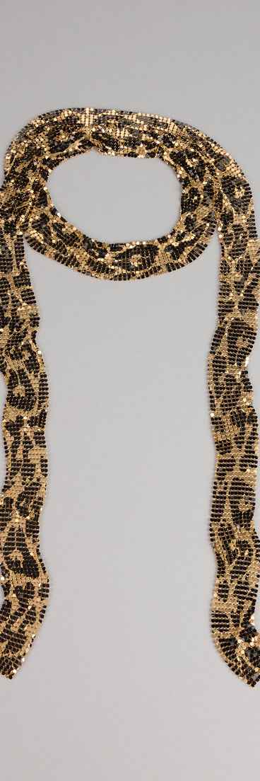 Spark Of Chic Leopard Print Skinny Scarf