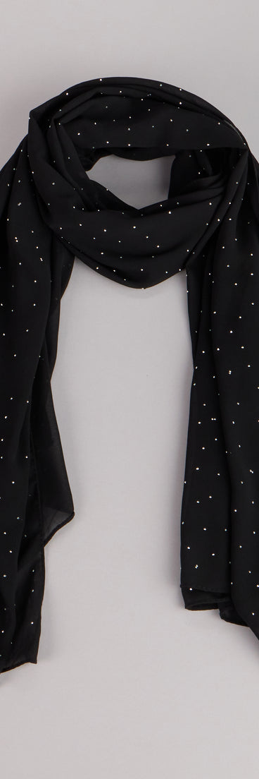 Soft Sparkle Rhinestone Chiffon Scarf
