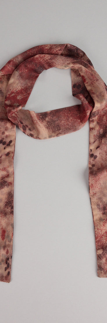 Painted Whisper Abstract Skinny Scarf