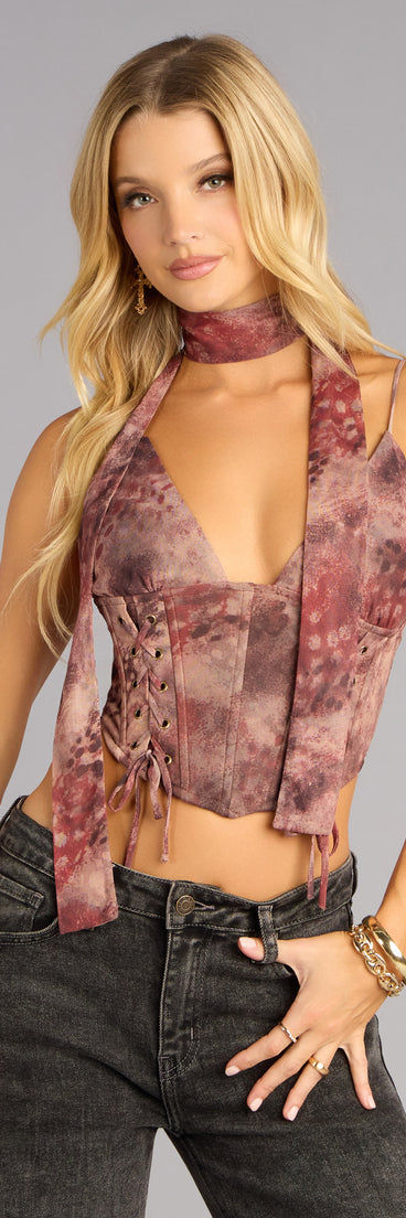 Painted Whisper Abstract Skinny Scarf