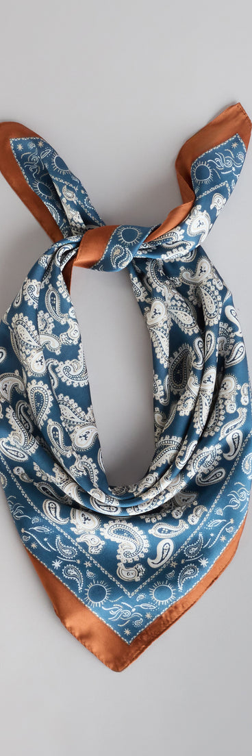 Elevated It Girl Paisley Satin Scarf