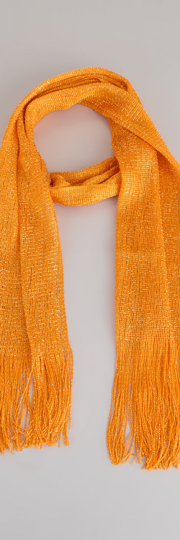 Soft Glow Lurex Fringe Scarf