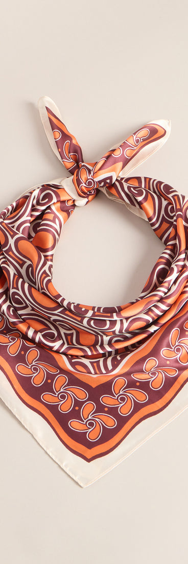 Styled Right Satin Print Scarf