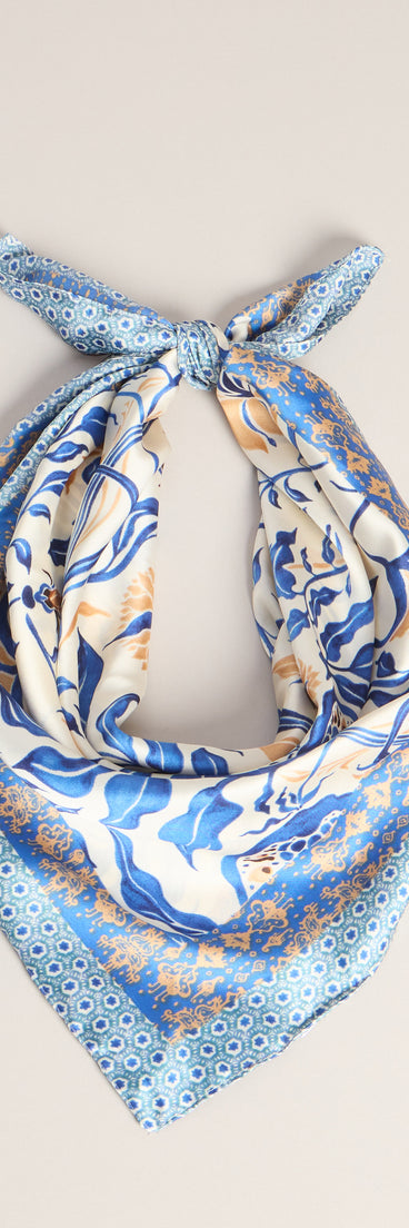 Euro Summer Satin Floral Scarf
