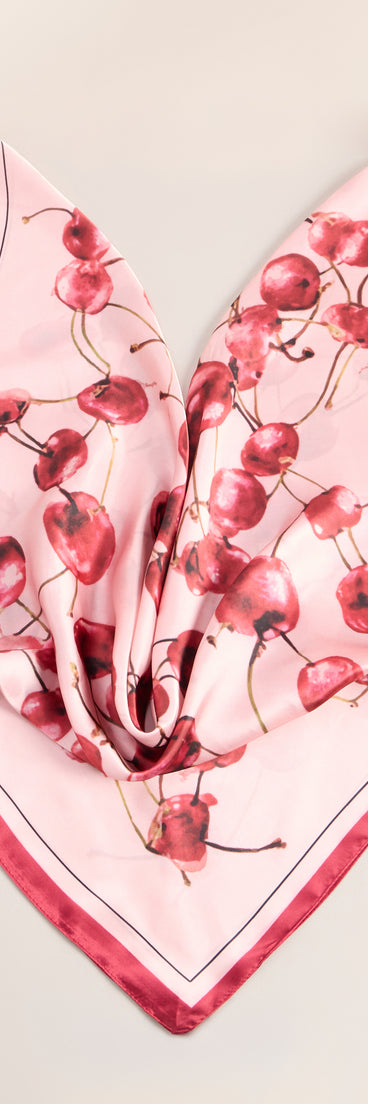Cherry On Top Printed Satin Scarf