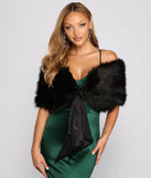 Add a touch of seasonal charm to your winter wardrobe with the All Class Faux Fur Shawl, a black cold-weather accessory that effortlessly completes your seasonal looks!