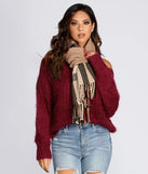 Plaid Fringe Over-sized Scarf
