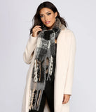 Extra Soft Plaid Fringe Over-sized Scarf