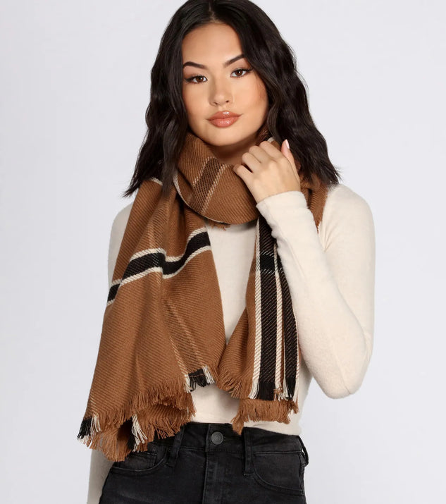 Window Pane Plaid Blanket Scarf