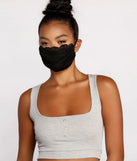 Scalloped Lace Face Mask With Earloops