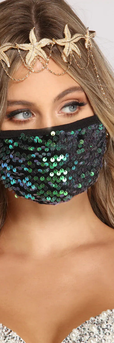 Sequin Face Mask With Earloops