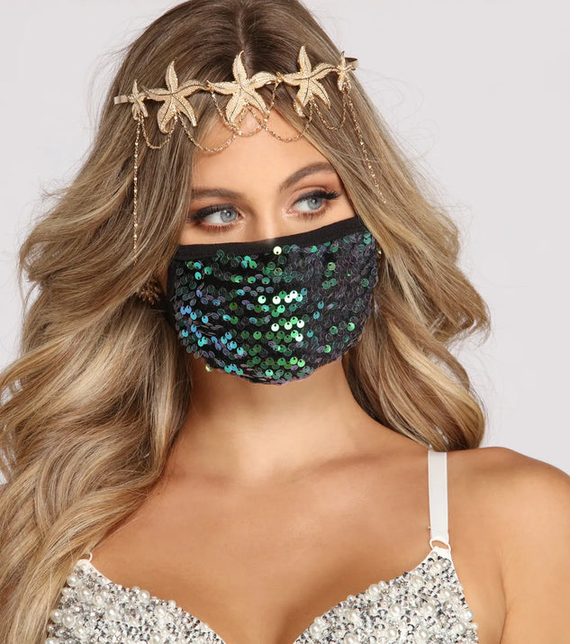 Sequin Face Mask With Earloops