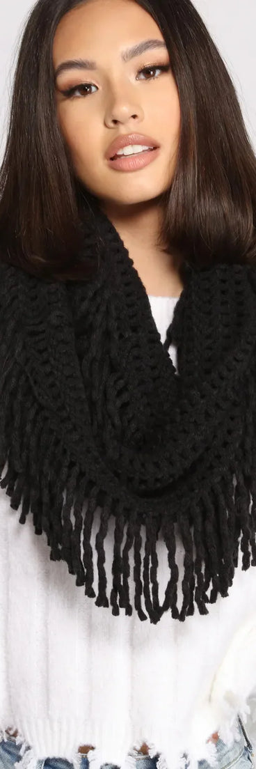 Basic Fringed Infinity Scarf