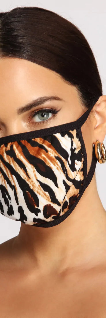 Stay Fierce Tiger Print Face Mask
