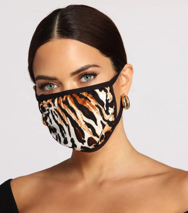 Stay Fierce Tiger Print Face Mask