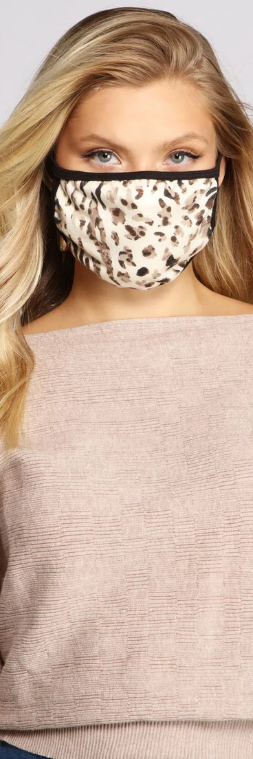 Leopard Print Face Mask With Earloops