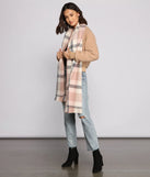 Wrapped In Cozy Vibes Plaid Blanket Scarf