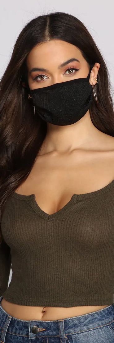 Glitz and Glitter Face Mask with Earloops