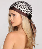 Satin Leopard Print Scarf Top