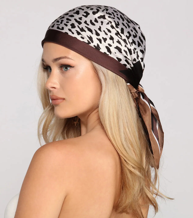 Satin Leopard Print Scarf Top | Windsor