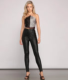 Satin Leopard Print Scarf Top