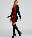Stylish In Plaid Fringe Scarf