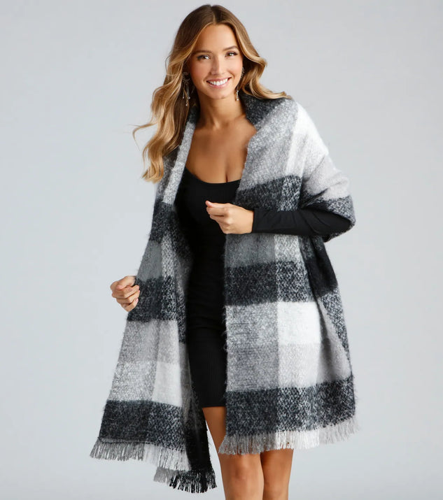 Wrapped In Cozy Feels Plaid Scarf