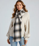 Cozy In Plaid Brushed Woven Scarf