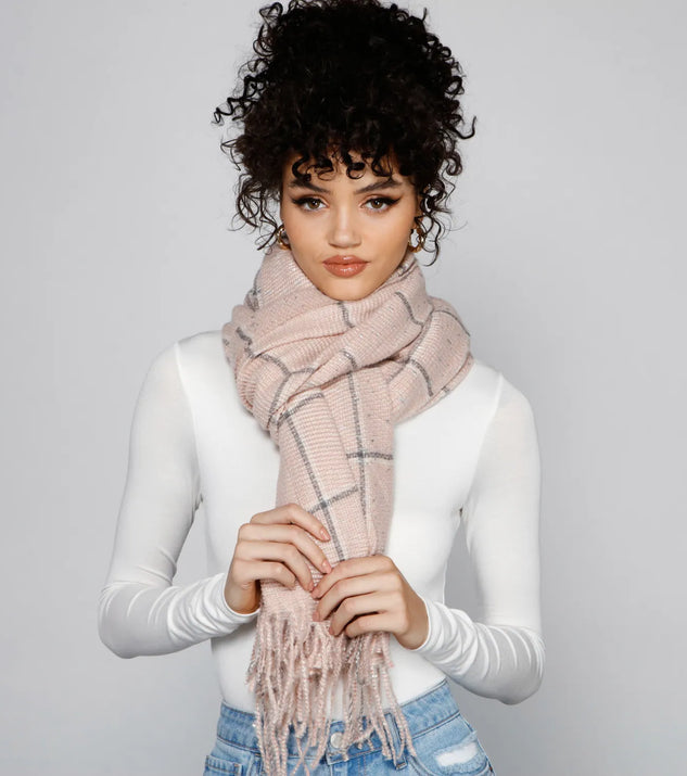 Cozy Feels Plaid Blanket Scarf