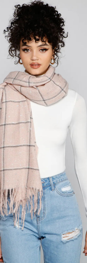 Cozy Feels Plaid Blanket Scarf