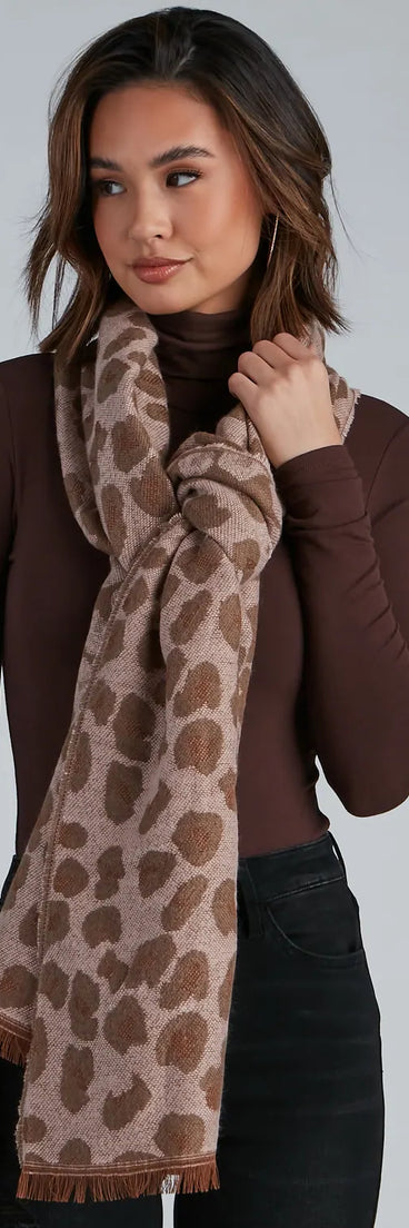 Leopard Reversible Oversized Knit Scarf