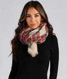 Fireside Cozy Plaid Frayed Scarf