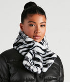 On Safari Faux Fur Zebra Scarf