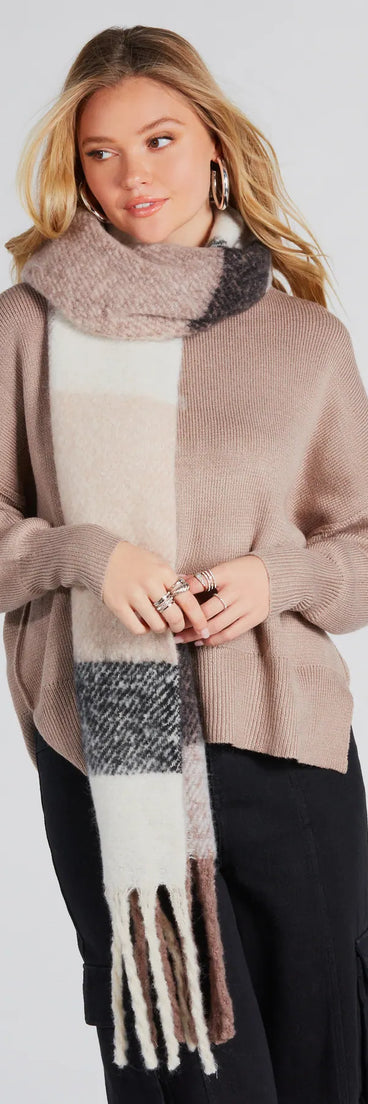 Must-Have Fringe Plaid Scarf