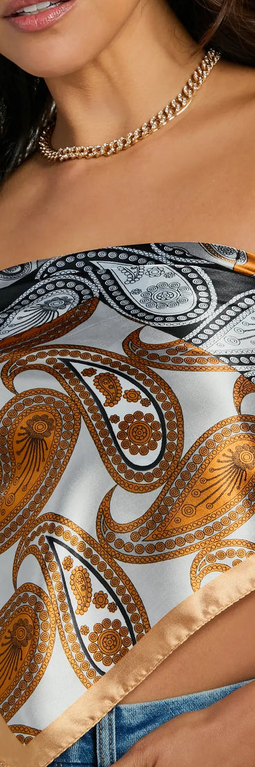 Dreamy Boho Paisley Satin Scarf