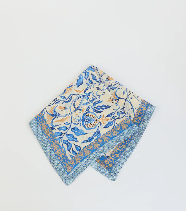 Radiant Accent Floral Boho Satin Scarf | Windsor