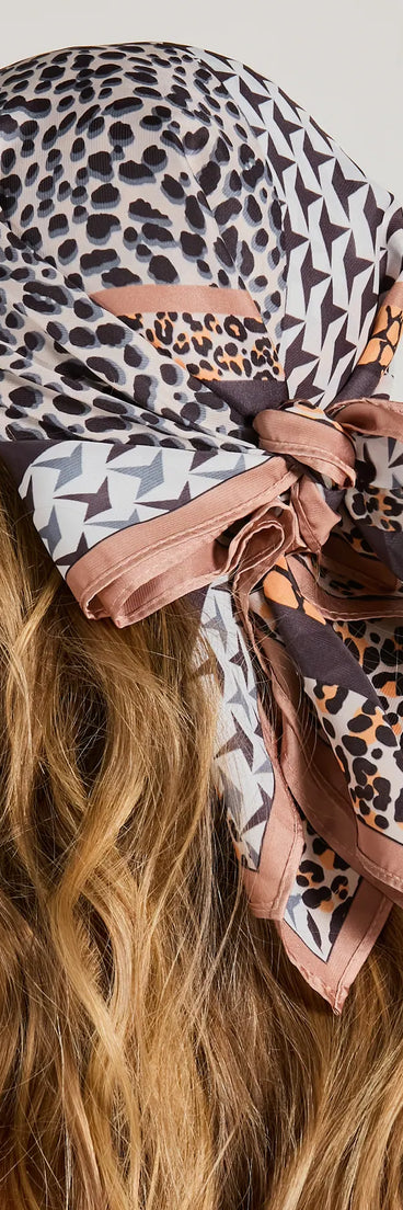 Boho Beauty Multi-Print Satin Scarf