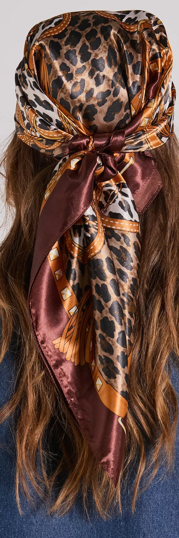 Sassy Chic Leopard Rope Satin Scarf