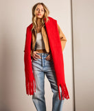 Add a touch of seasonal charm to your winter wardrobe with the Layered Luxe Oversized Blanket Scarf, a red cold-weather accessory that effortlessly completes your seasonal looks!