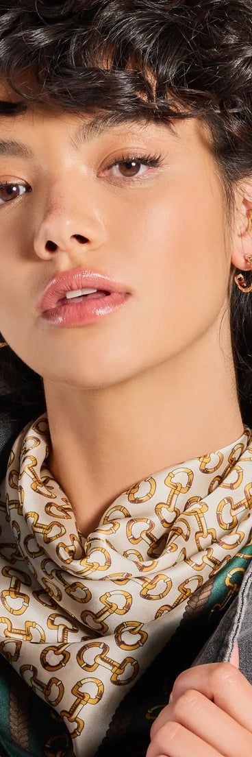 Looking Luxe Chain-Print Satin Scarf