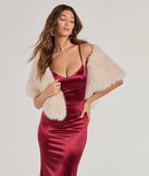 Celebrate in style with this stunning ivory New Year's Eve outfit essential, the Endless Glam Faux Fur Shawl, featuring the latest statement-making details and a glamorous design perfect for holiday events.