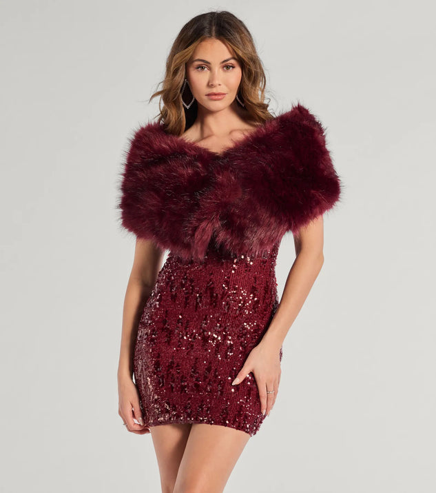 Dress Burgundy Fur Stole Diva Faux Fur Shawl Windsor Dress Burgundy Fur Stole Diva Faux Fur Shawl Windsor