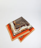 Chic Chain Houndstooth Print Satin Scarf