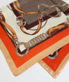 Chic Chain Houndstooth Print Satin Scarf