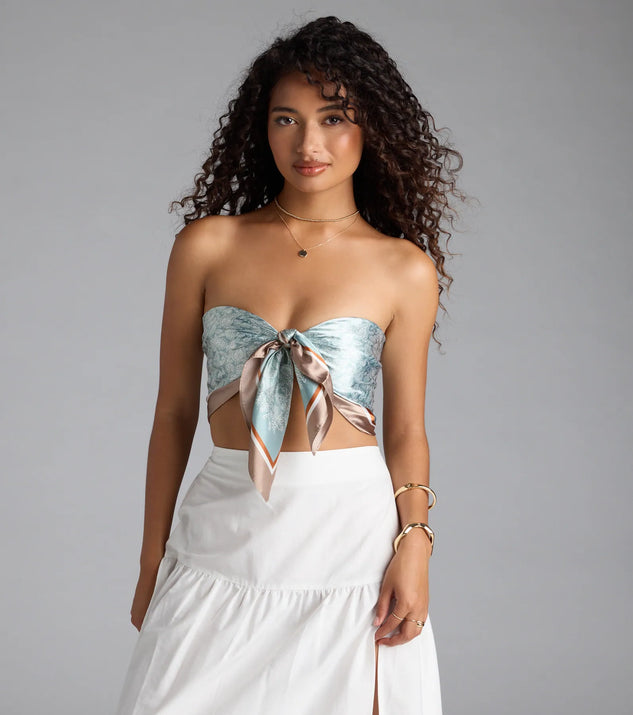 The Chic And Breezy Paisley Satin Scarf in sage green brings edge and energy to your vibe, ready to elevate any festival look or concert outfit.