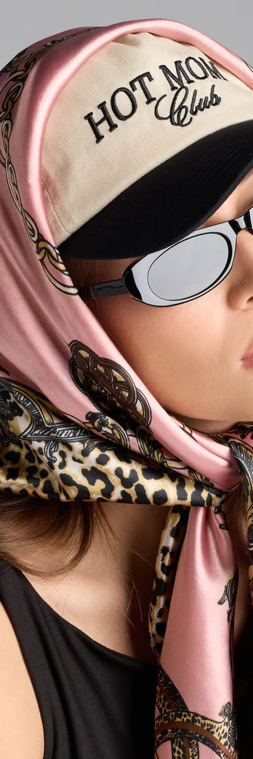 Sassy Babe Leopard Chain Satin Scarf